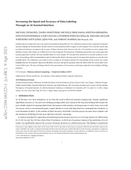 Increasing the Speed and Accuracy of Data LabelingThrough an AI Assisted
  Interface