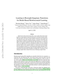 Learning to Reweight Imaginary Transitions for Model-Based Reinforcement
  Learning