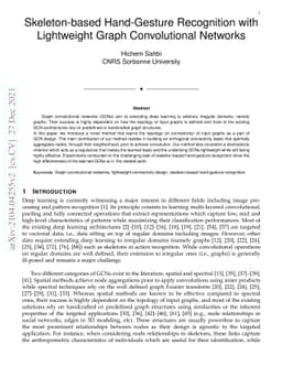 Skeleton-based Hand-Gesture Recognition with Lightweight Graph
  Convolutional Networks