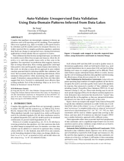Auto-Validate: Unsupervised Data Validation Using Data-Domain Patterns
  Inferred from Data Lakes