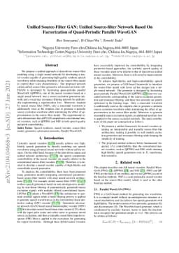 Unified Source-Filter GAN: Unified Source-filter Network Based On
  Factorization of Quasi-Periodic Parallel WaveGAN