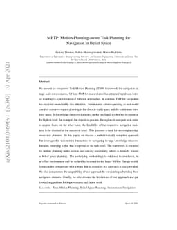 MPTP: Motion-Planning-aware Task Planning for Navigation in Belief Space