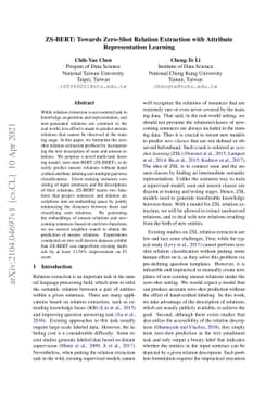 ZS-BERT: Towards Zero-Shot Relation Extraction with Attribute
  Representation Learning