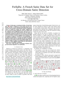 FreSaDa: A French Satire Data Set for Cross-Domain Satire Detection