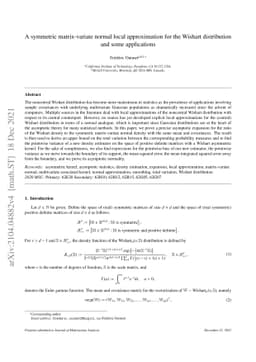 A symmetric matrix-variate normal local approximation for the Wishart
  distribution and some applications