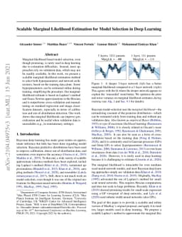 Scalable Marginal Likelihood Estimation for Model Selection in Deep
  Learning
