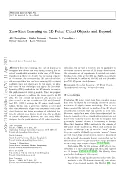 Zero-Shot Learning on 3D Point Cloud Objects and Beyond