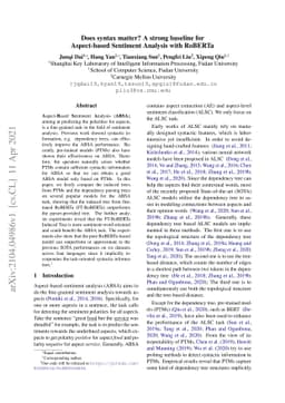 Does syntax matter? A strong baseline for Aspect-based Sentiment
  Analysis with RoBERTa