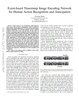 Event-based Timestamp Image Encoding Network for Human Action
  Recognition and Anticipation