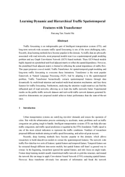Learning dynamic and hierarchical traffic spatiotemporal features with
  Transformer