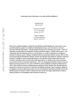 Accelerating science with human versus alien artificial intelligences