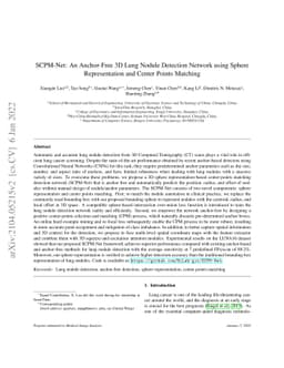 SCPM-Net: An Anchor-free 3D Lung Nodule Detection Network using Sphere
  Representation and Center Points Matching