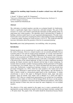 Approach for modeling single branches of meadow orchard trees with 3D
  point clouds