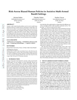 Risk-Averse Biased Human Policies in Assistive Multi-Armed Bandit
  Settings