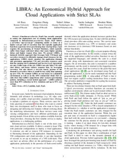 LIBRA: An Economical Hybrid Approach for Cloud Applications with Strict
  SLAs