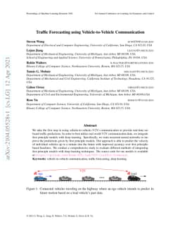 Traffic Forecasting using Vehicle-to-Vehicle Communication