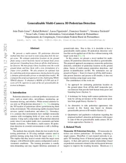Generalizable Multi-Camera 3D Pedestrian Detection