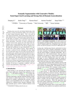 Semantic Segmentation with Generative Models: Semi-Supervised Learning
  and Strong Out-of-Domain Generalization