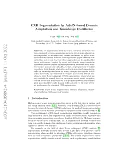 CXR Segmentation by AdaIN-based Domain Adaptation and Knowledge
  Distillation