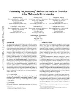 "Subverting the Jewtocracy": Online Antisemitism Detection Using
  Multimodal Deep Learning
