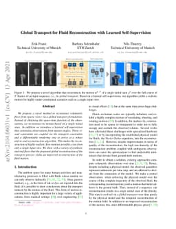 Global Transport for Fluid Reconstruction with Learned Self-Supervision