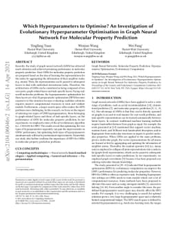 Which Hyperparameters to Optimise? An Investigation of Evolutionary
  Hyperparameter Optimisation in Graph Neural Network For Molecular Property
  Prediction