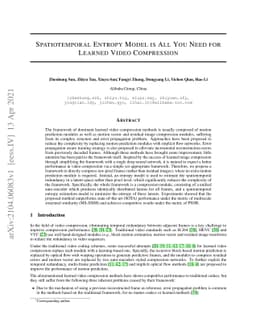 Spatiotemporal Entropy Model is All You Need for Learned Video
  Compression