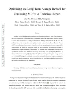 Optimizing the Long-Term Average Reward for Continuing MDPs: A Technical
  Report