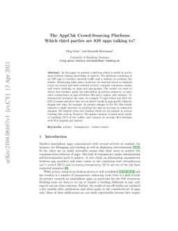 The AppChk Crowd-Sourcing Platform: Which third parties are iOS apps
  talking to?