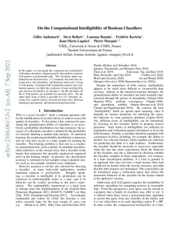 On the Computational Intelligibility of Boolean Classifiers