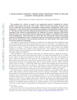 A single-qubit position verification protocol that is secure against
  multi-qubit attacks