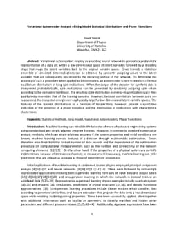 Variational Autoencoder Analysis of Ising Model Statistical
  Distributions and Phase Transitions