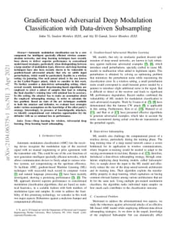 Gradient-based Adversarial Deep Modulation Classification with
  Data-driven Subsampling