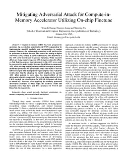 Mitigating Adversarial Attack for Compute-in-Memory Accelerator
  Utilizing On-chip Finetune
