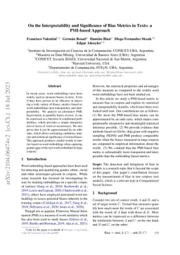 On the Interpretability and Significance of Bias Metrics in Texts: a
  PMI-based Approach