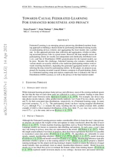 Towards Causal Federated Learning For Enhanced Robustness and Privacy