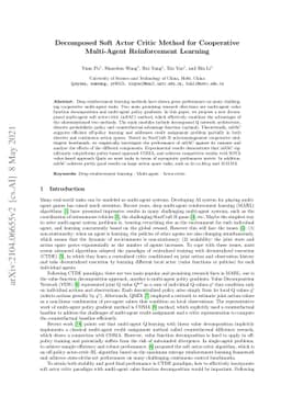 Decomposed Soft Actor-Critic Method for Cooperative Multi-Agent
  Reinforcement Learning