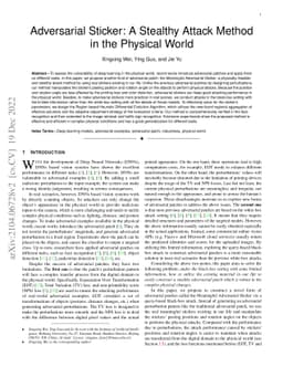 Adversarial Sticker: A Stealthy Attack Method in the Physical World