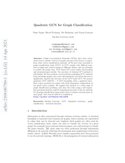 Quadratic GCN for Graph Classification