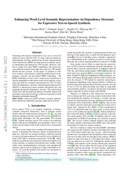Enhancing Word-Level Semantic Representation via Dependency Structure
  for Expressive Text-to-Speech Synthesis