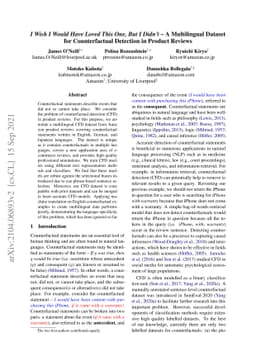 I Wish I Would Have Loved This One, But I Didn't -- A Multilingual
  Dataset for Counterfactual Detection in Product Reviews
