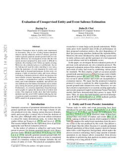 Evaluation of Unsupervised Entity and Event Salience Estimation