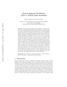 Process Outcome Prediction: CNN vs. LSTM (with Attention)