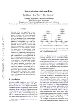 Sparse Attention with Linear Units