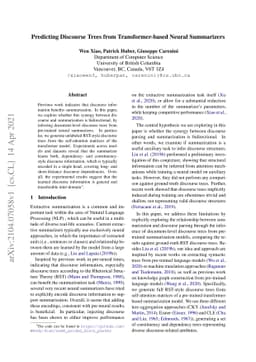 Predicting Discourse Trees from Transformer-based Neural Summarizers
