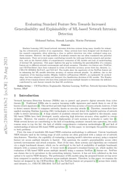 Evaluating Standard Feature Sets Towards Increased Generalisability and
  Explainability of ML-based Network Intrusion Detection