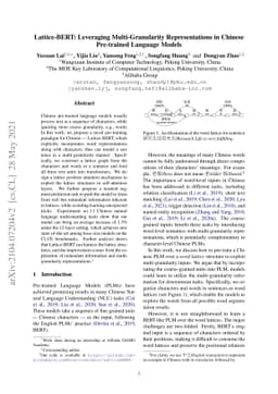 Lattice-BERT: Leveraging Multi-Granularity Representations in Chinese
  Pre-trained Language Models