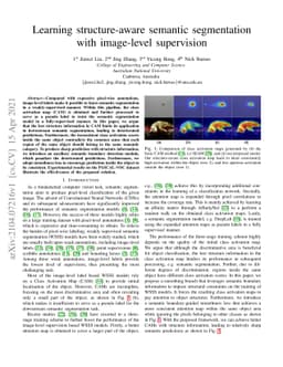 Learning structure-aware semantic segmentation with image-level
  supervision