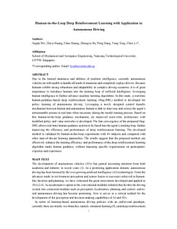 Human-in-the-Loop Deep Reinforcement Learning with Application to
  Autonomous Driving