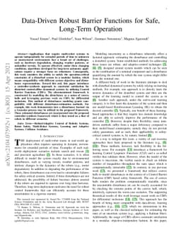 Data-Driven Robust Barrier Functions for Safe, Long-Term Operation